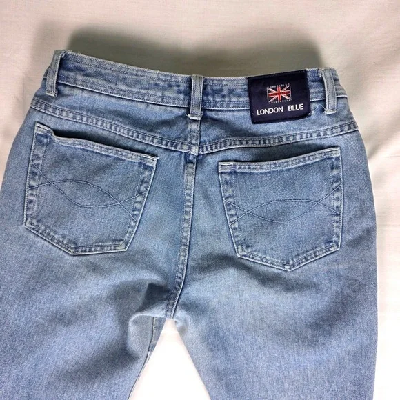 Y2K Vintage Jeans Embroidered Flower Trim Frayed Hem Denim Size 10 2000s Retro - Picture 7 of 16